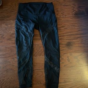 Lululemon black and lace leggings